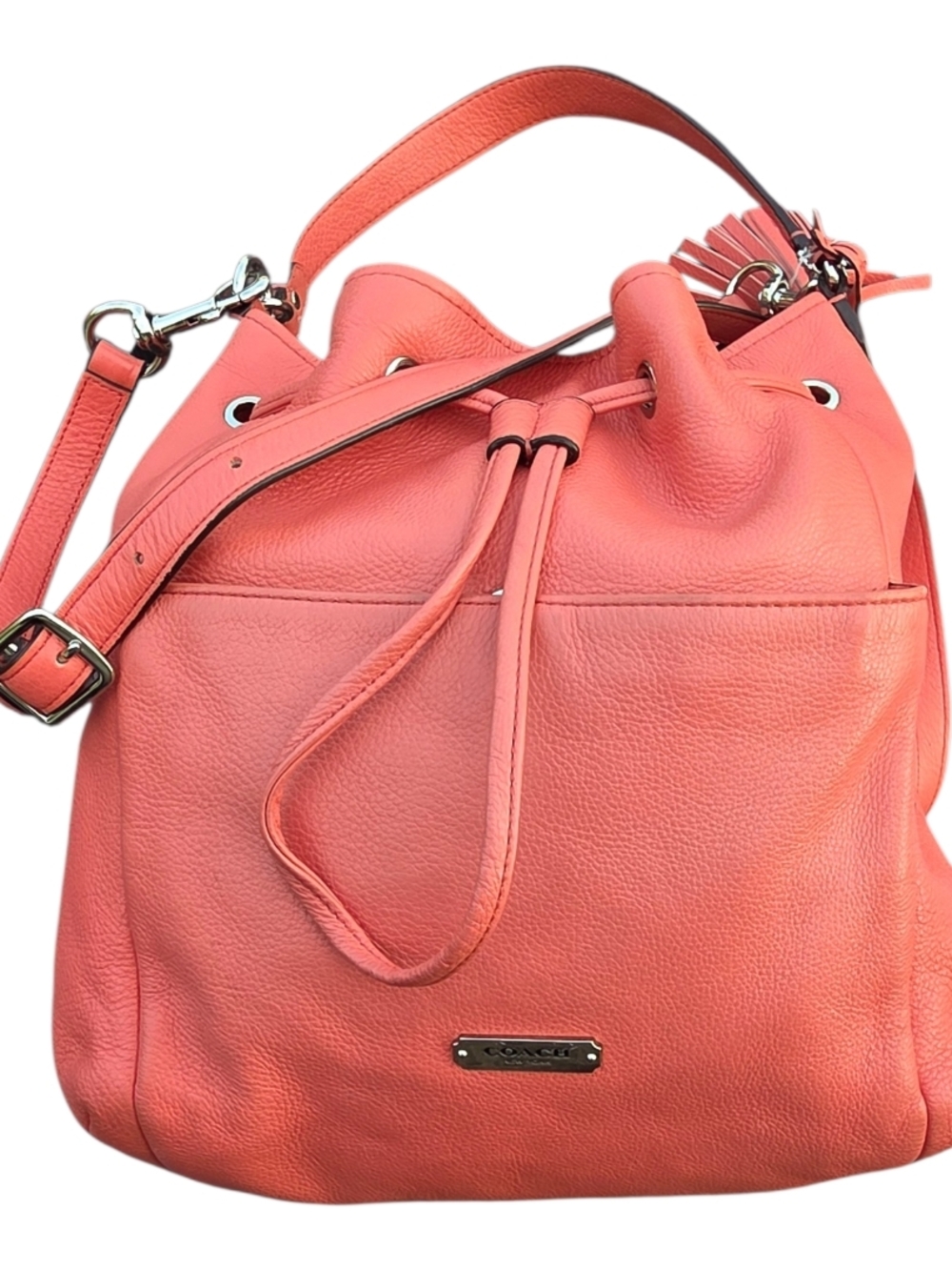 #150 Coach Avery Siena Leather Drawstring Hobo with Tassel - Picture 6 of 16